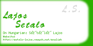 lajos setalo business card